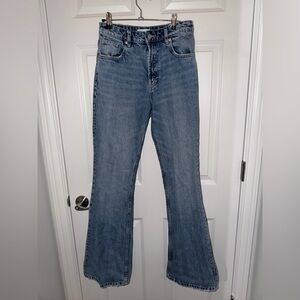 Zara Light Blue Flare high waist Jeans